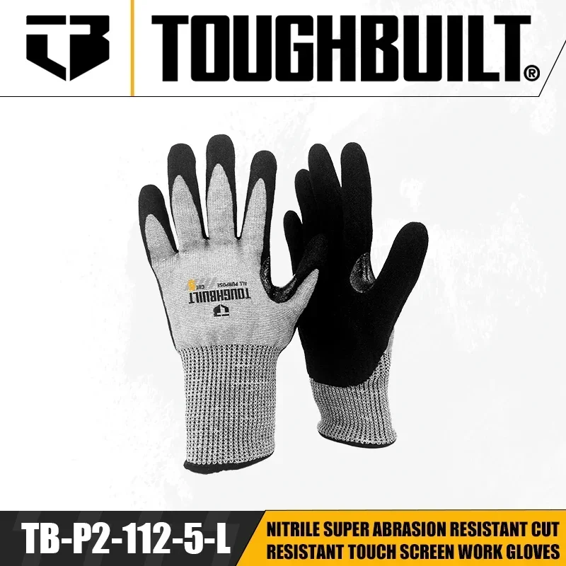 Nitrile Mechanic Glove - Guantes de Trabajo TOUGHBUILT TB-P2-112-5-L/S/M de