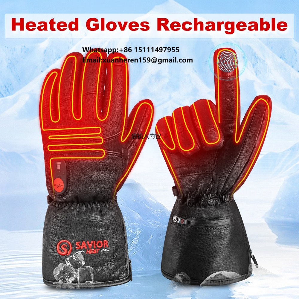 Ski Glove Waterproof - Guantes de cuero calefactables para hombre