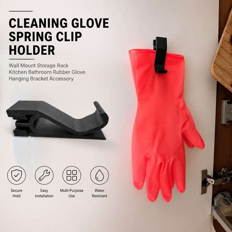Rubber Glove Cleaning - Soporte de pared con abrazadera de
