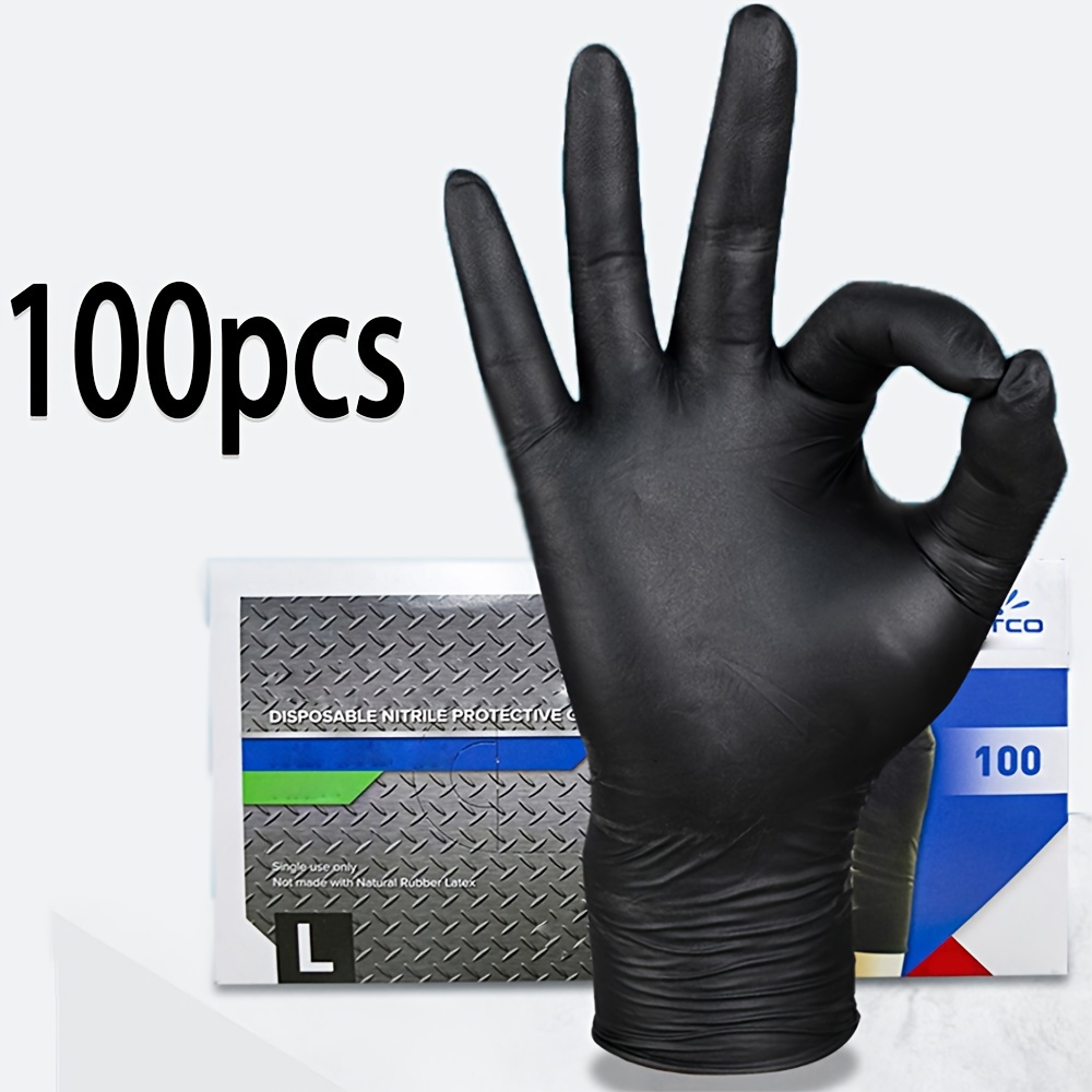Nitrile Mechanic Glove - Guantes de Nitrilo Negros Desechables, Gruesos