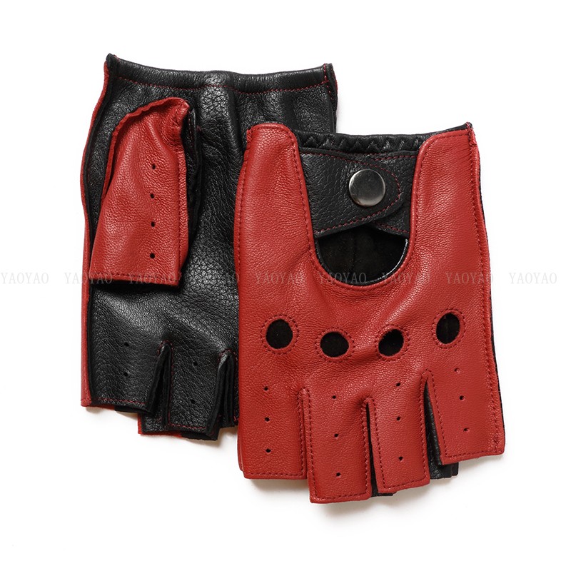 Leather Driving Glove - Guantes finos de medio dedo de