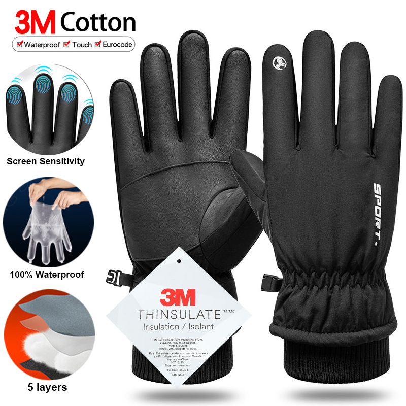 Ski Glove Waterproof - Guantes térmicos de invierno para ciclismo,