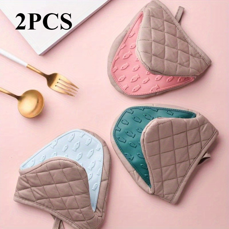 Oven Mitt Silicone - 2 almohadillas de silicona | Agarre