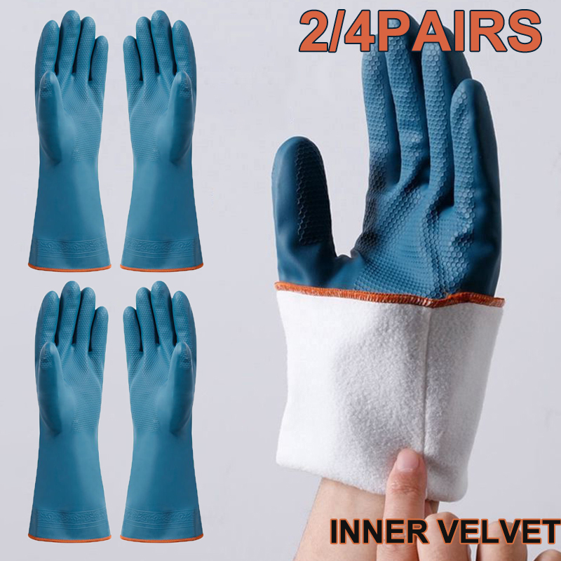 Rubber Glove Cleaning - 2/4 pares de guantes impermeables con