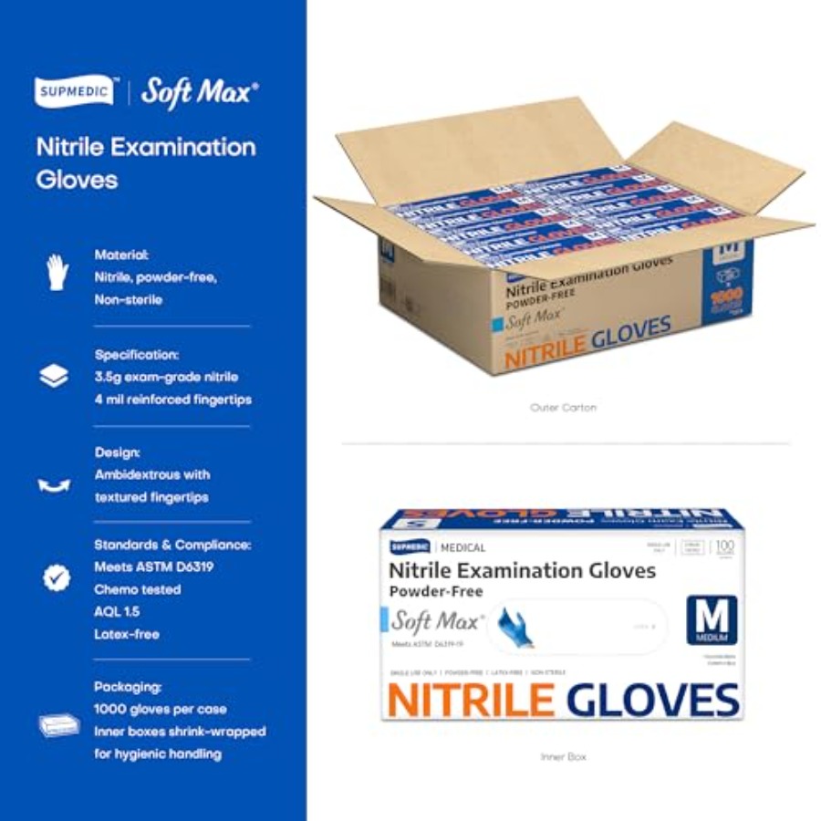 Medical Soft Max ™   Guantes d - Exam Glove Nitrile reseña y precio
