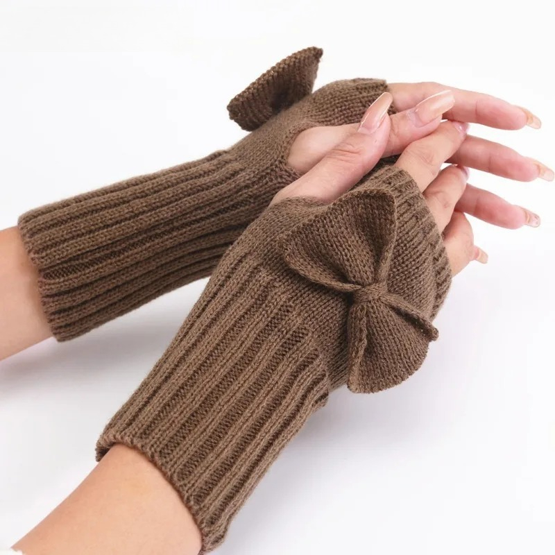 Guantes sin dedos con lazo tej - Fingerless Glove Knit reseña y precio