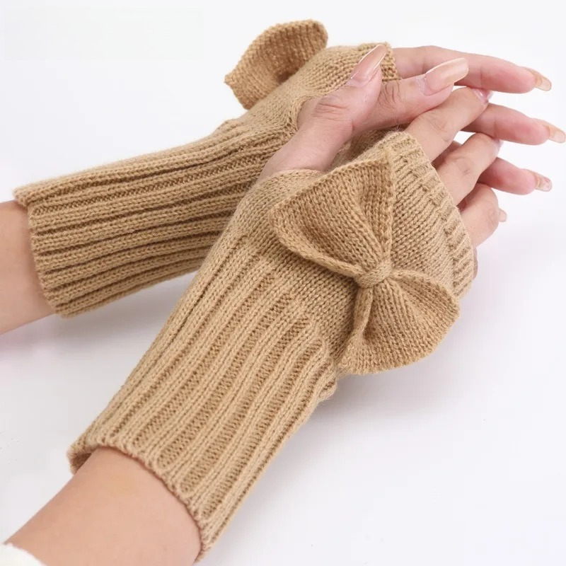 Guantes sin dedos con lazo tej - Fingerless Glove Knit reseña y precio