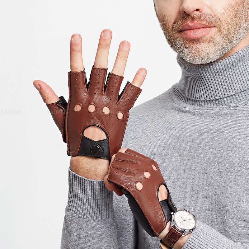 Guantes finos de medio dedo de - Leather Driving Glove reseña y precio