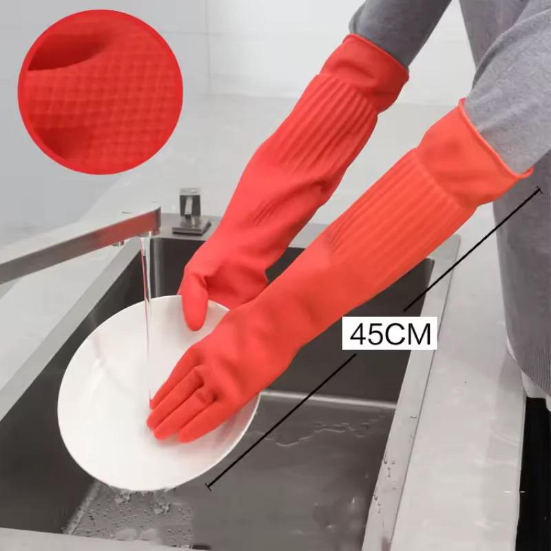 Guantes largos de goma reutili - Rubber Glove Cleaning reseña y precio